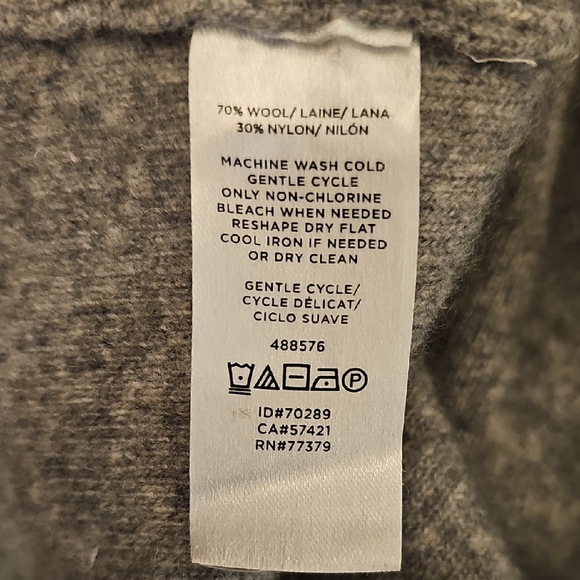 Ann Taylor Wool Blend Funnel Neck Gray Sweater Sz M - Picture 6 of 8